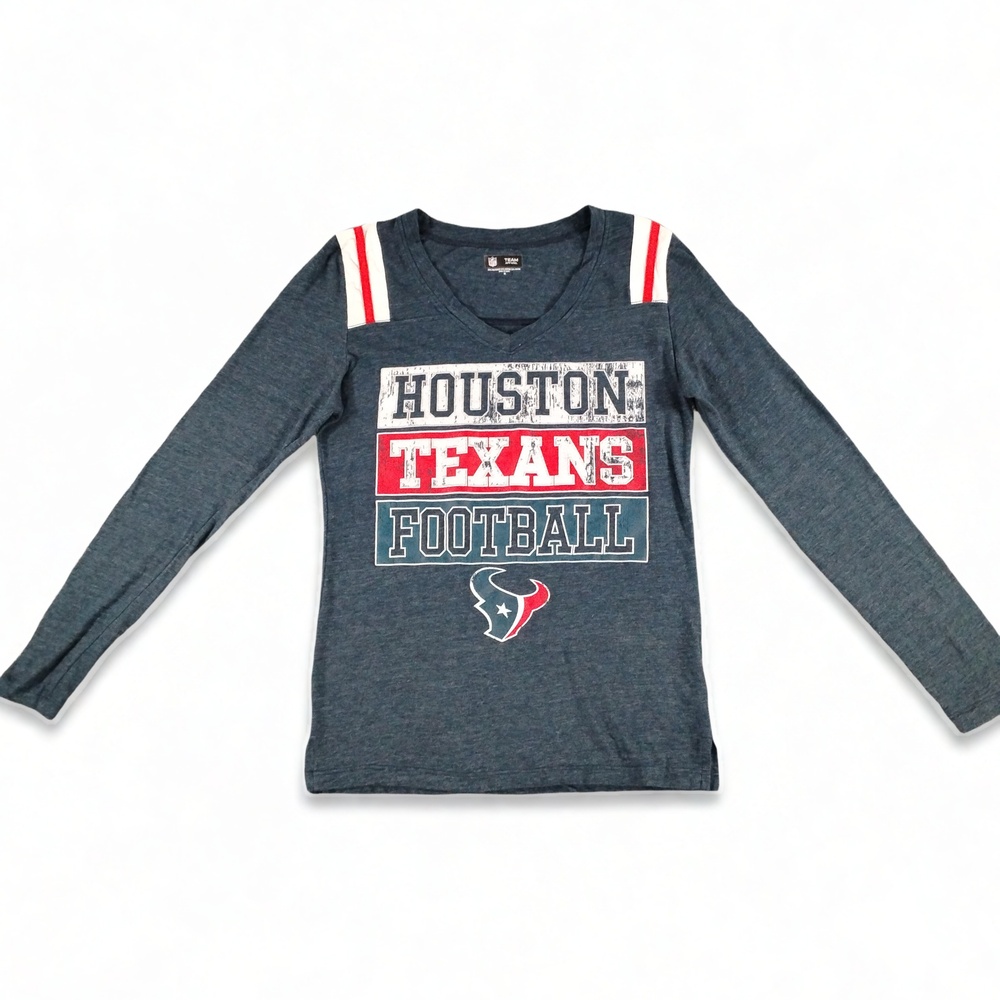 NFL Team Apparel Texans Long Sleeve Tee M Blended Knit Athleisure Streetwear